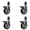 Service Caster 5'' Maroon Poly Swivel 1-5/8'' Expanding Stem Caster Set with Brake, 4PK SCC-EX20S514-PPUB-MRN-PLB-158-4 - alternate 1